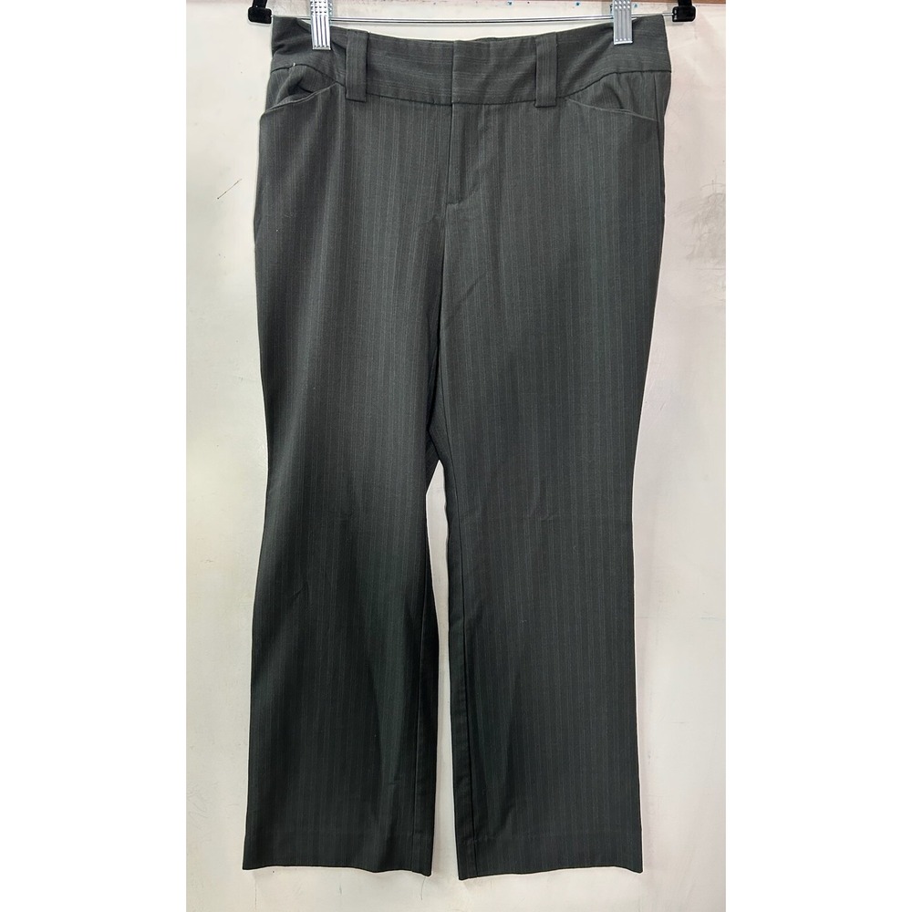 Gap Stretch Curvy Fit Flared Leg Dress Pants Womens Size 4A Charcoal Gray Stripe